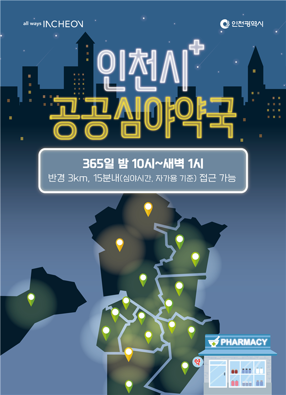 인천광역시 공공심야약국 포스터
