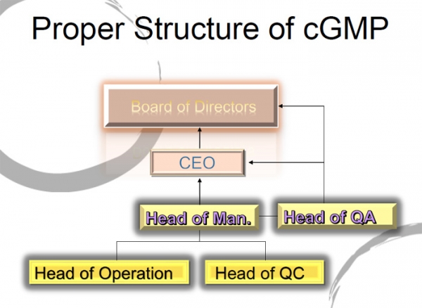 제약바이오 생산공장의 업무 흐름도(cGMP).