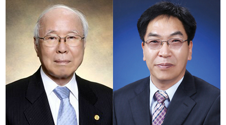 이상섭 서울대학교 약학대학 명예교수(왼쪽)와 최한곤 한양대학교 약학대학 교수