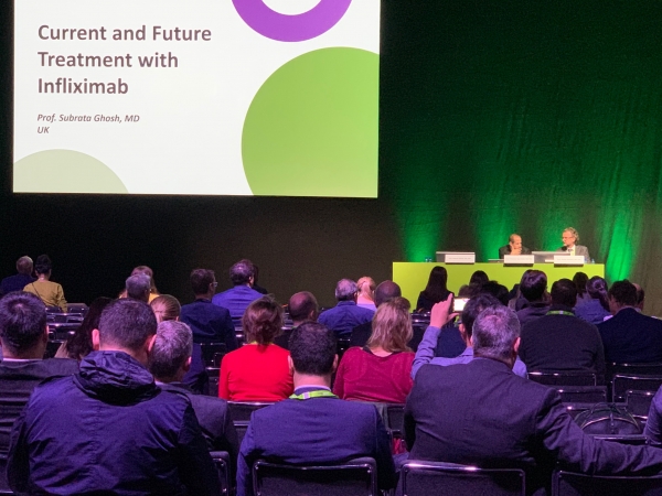 셀트리온그룹은 현지시각 22일 스페인 바르셀로나에서 열린 2019 유럽장질환학회(UEGW)에서 염증성 장질환(IBD) 전문 의료진 300여명이 참석한 가운데 '램시마SC 주요 데이터 소개' 주제로 심포지엄을 개최했다(사진: 셀트리온)
