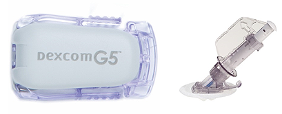 덱스콤 G5™ 트랜스미터(왼쪽)와 덱스콤 G5™ 센서(사진: 휴온스글로벌)