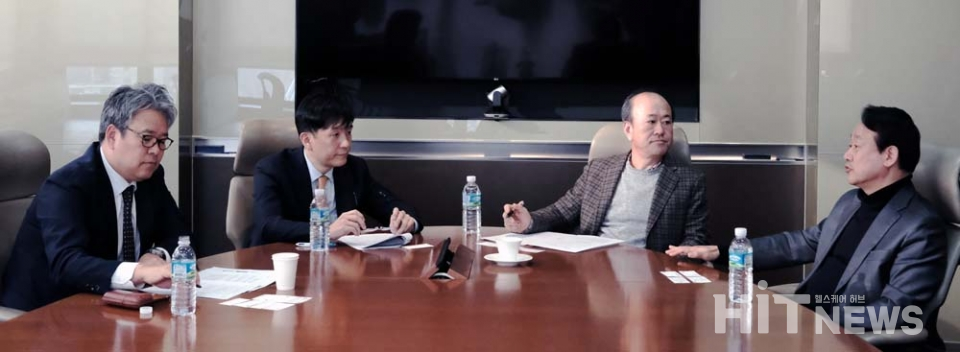 (왼쪽부터) 이한웅, 오동욱 대표, 이재현 교수, 이병건 대표. *사진=김현철 기자.