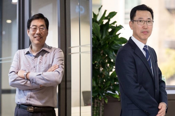 (왼쪽부터) 대웅바이오 신임대표에 선임된 윤재춘 대표이사, 진성곤 대표이사 (사진제공=대웅제약)