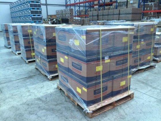 3월 12일 UAE에 수출하기 위한 진단키트 관련 물품이 인천공항 근처 물류 창고에 보관돼 있다. (사진제공=외교부)
