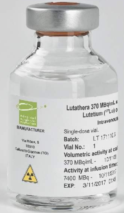노바티스 신경내분비종양치료제 (방사성의약품) '루타테라' (사진출처=한국희귀필수의약품센터)