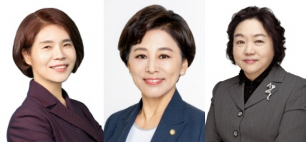 (3선 의원, 왼쪽부터) 한정애, 남인순, 인재근 의원