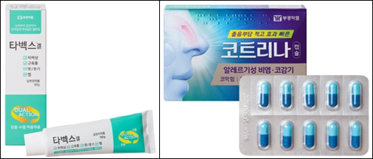 (왼쪽부터) 부광약품 타벡스겔, 코트리나캡슐