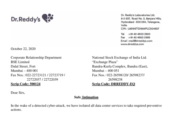 닥터 레디스는 사이버 해킹 영향으로 글로벌 공장의 문을 닫게 됐다고 밝혔다. (사진제공=한국바이오협회)