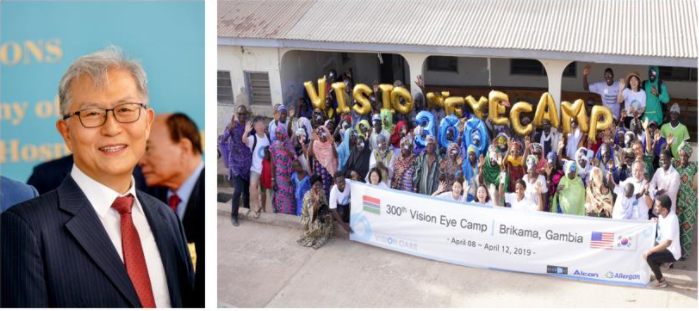 (왼쪽부터) 김우정 헤브론의료원장, 사단법인 비전케어 (사진제공=한미약품)