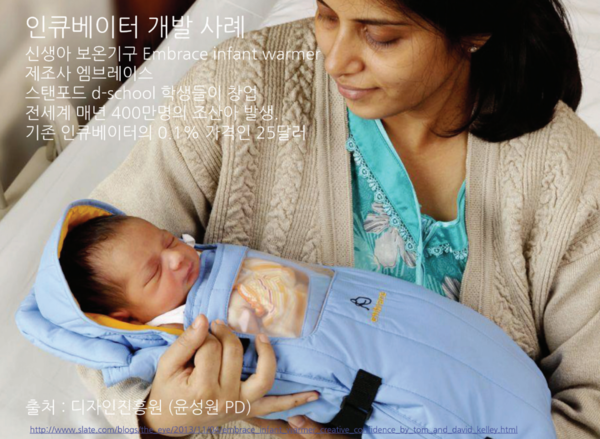 신생아 보온기구 Embrace infant warmer 개발 사례(출처 : 김재학 소장 발표자료)