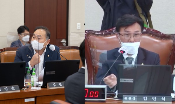 더불어민주당 김원이, 김민석 의원.