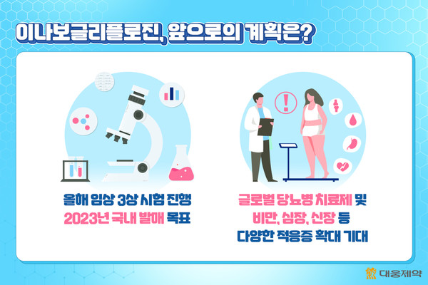 대웅제약이 자사 웹 사이트를 통해 밝힌 제2형 당뇨병 치료 물질 '이나보글리플로진' 계획