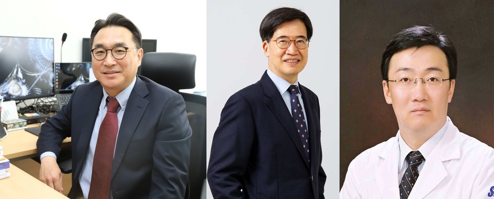 (왼쪽부터) 기초의학상 연세의대 성학준 교수, 임상의학상 국립암센터 국제암대학원대학 박중원 교수, 중개의학상 한양의대 최동호 교수