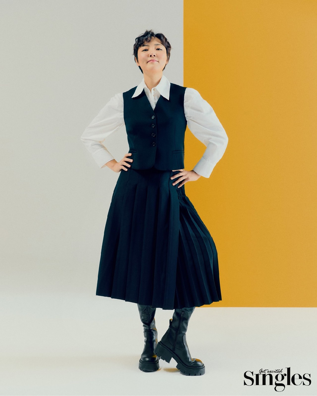 박미라 캔서테이너는 라이프스타일 매거진 '싱글즈'와 화보 촬영을 진행했다 (사진 제공 : 싱글즈)