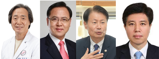 정기석 교수, 이명수 의원, 김강립 전 처장, 이영찬 전 차관(왼쪽부터)