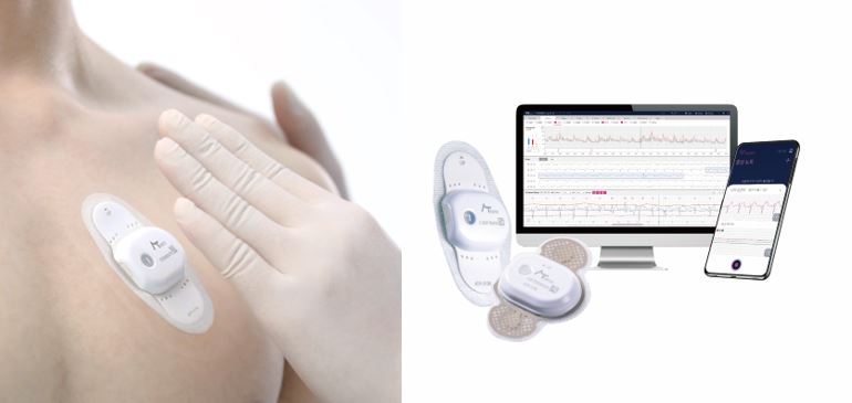 7일에서 최장 14일까지 연속 측정 가능한 웨어러블 심전도기 ‘에이티패치’ (사진 제공 : 한미약품)