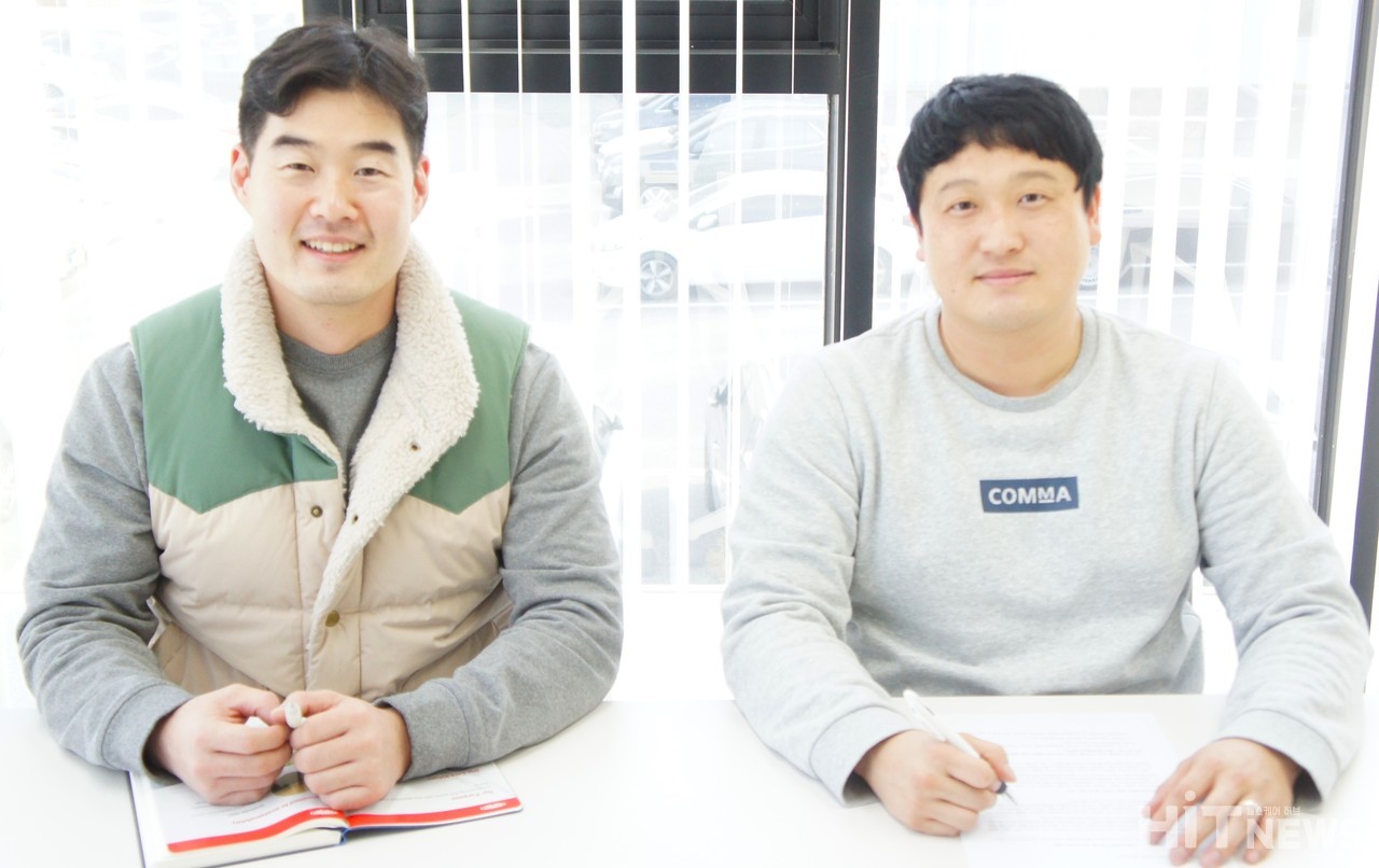 (왼쪽부터) 바이온팩 전남호 영업팀 차장, 박경훈 품질관리팀 차장