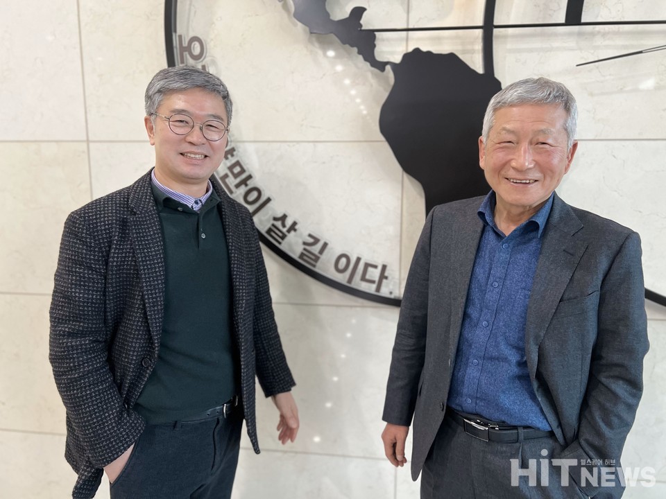 (왼쪽부터) 박세진 수석부사장과 김용주 대표는 레고켐바이오사이언스 공동창업자다.