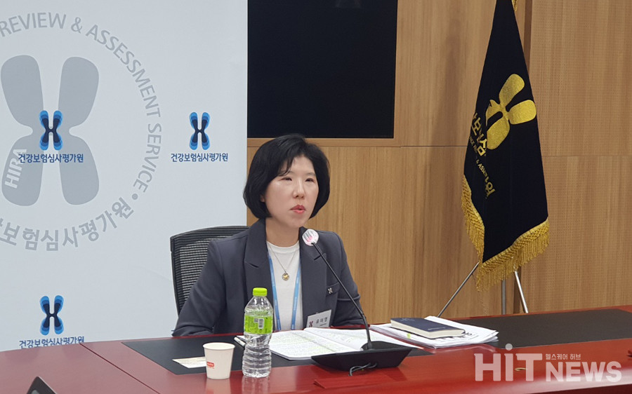 심평원 약제관리실 유미영 실장이 28일 전문언론기자협의회와 기자간담회를 가졌다.