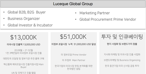 루시케글로벌의 사업 현황 / 출처=한국과학기술원 글로벌기술사업화센터 주관 설명회 발표자료