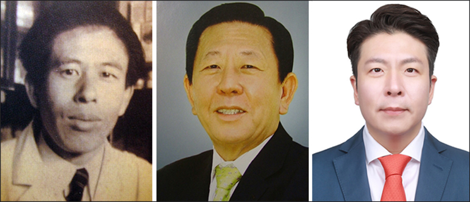 1945년 벤처사업가 이인실 선생(맨 왼쪽)은 처음부터 기초 수액제를 목표로 회사를 세웠으나, 54세를 일기로 작고한 까닭에 그 아들 이윤우 회장(가운데)은 20대부터 입사해 회사를 지키기위해, 수액제라는 아버지의 유훈을 지키기위해 청춘부터 중년까지 집과 회사, 공장에서 살았다. 그러다 올해 4월20일 아들 이승영을 대표이사에 앉혔다. 창업 3세 경영이 본격화 된 것이다.  사진제공/ 대한약품 70년사와 대한약품 제공.