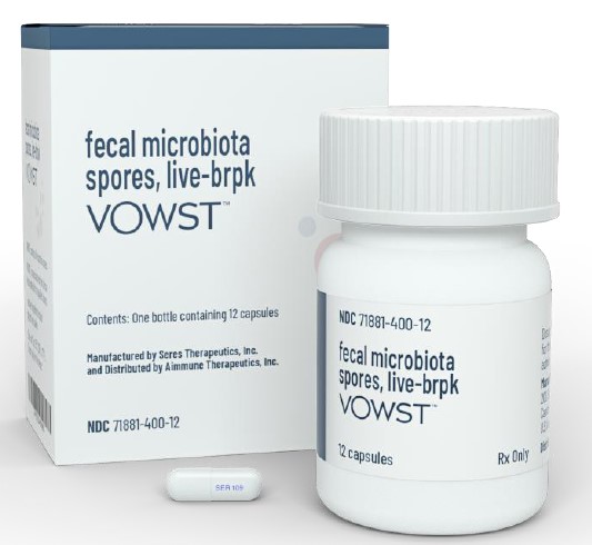 세레스 테라퓨틱스(Seres Therapeutics)가 개발한 보우스트(VOWST).