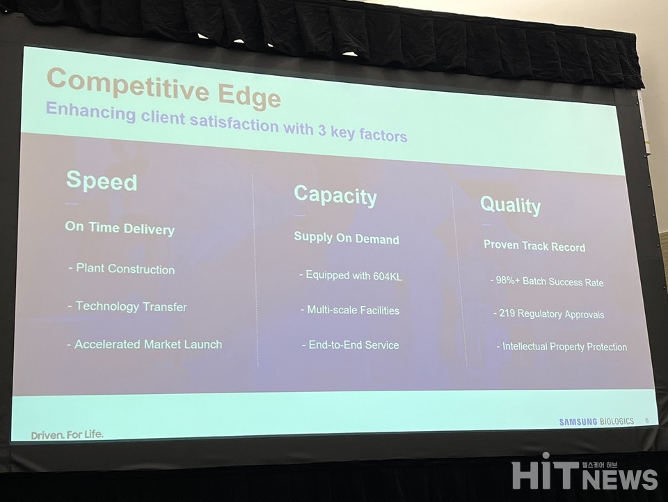 삼성바이오로직스의 성공적인 사업 수주의 배경으로 △스피드(Speed) △생산능력(Capacity) △품질(Quality) 등 3가지 핵심 요인이 있다. / 사진=남대열 기자