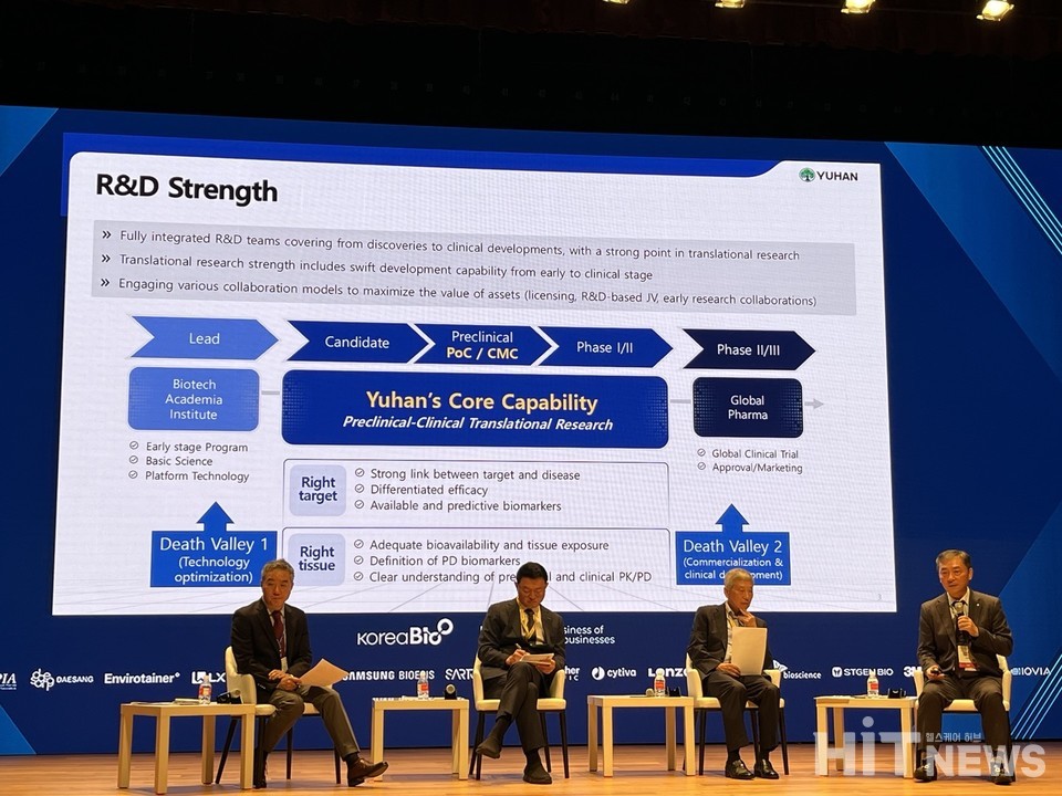 김열홍 유한양행 R&D 총괄 사장이 회사의 R&D 역량을 설명하고 있다. / 사진=남대열 기자
