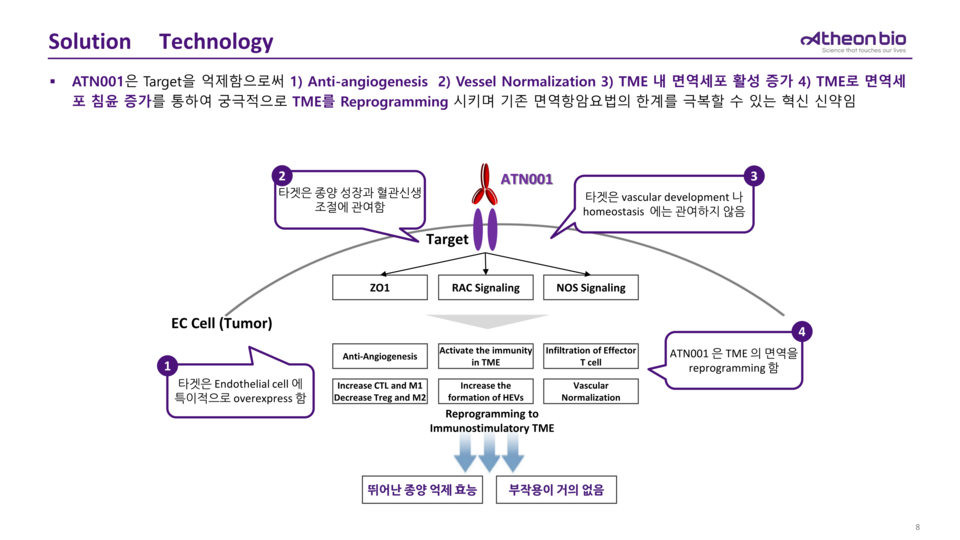 아테온바이오 'ATN001' 작용기전 및 기대 효과 / 출처=아테온바이오 IR 자료