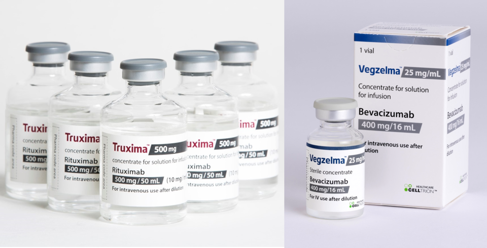 트룩시마(사진 왼쪽) 및 베그젤마 제품 이미지 / 사진=셀트리온헬스케어