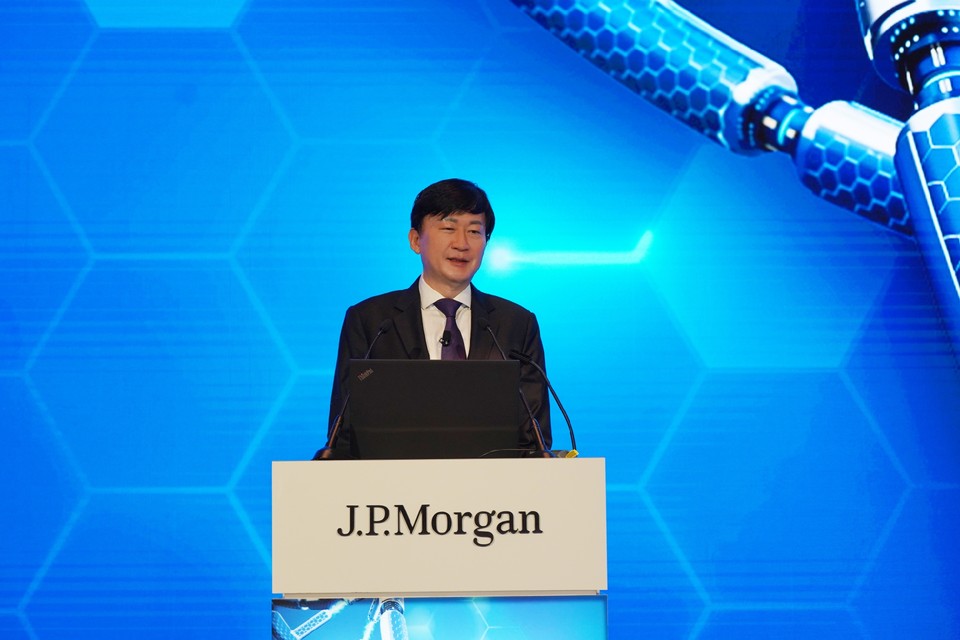 2023 JPM 메인 트랙에서 존림 카지노 바카라 대표가 발표하고 있다. / 사진=카지노 바카라