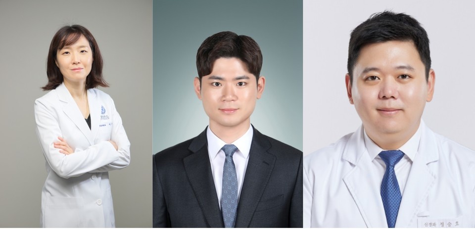 (사진 왼쪽부터) 제5회 대웅바카라 시스템배팅상을 수상한 이선영 임상 조교수, 이혁희 강사, 정승호 조교수 / 사진=대웅재단