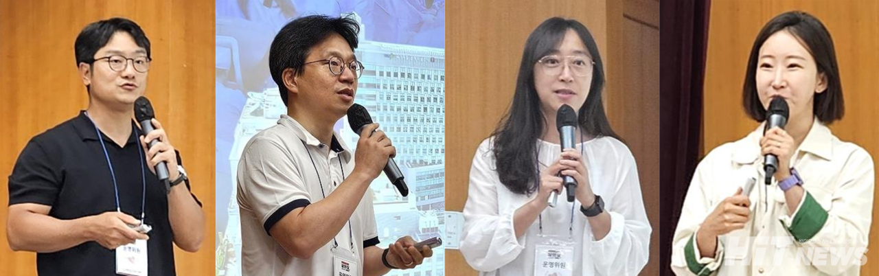 (왼쪽부터) 대한통증학회 김은수 부산대학교병원 마취통증의학과 교수, 대한암재활학회 신명준 부산대학교병원 재활의학과 교수, 한국임상영양학회 김소영 국립암센터 영양실 실장, 한국정신종양학회 조을아 성남시의료원 정신건강의학과 교수
