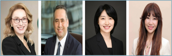 (사진 왼쪽부터) 한국 베링거인겔하임 아나마리아 보이 사장, 한국 로슈 에잣 아젬 대표, 암젠 코리아 신수희 대표, 한국 페링제약 김민정 대표