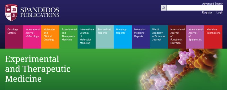 사진=Experimental and Therapeutic Medicine 홈페이지 화면 캡처