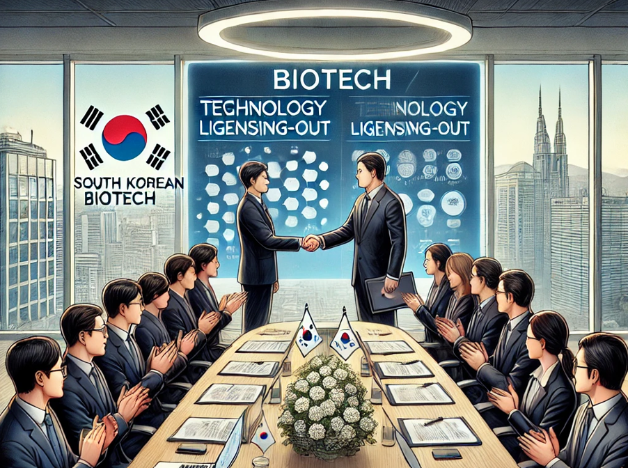 국내외 바이오 기업들 간 기술이전(L/O) 계약 체결 관련 이미지 / 출처=챗GPT