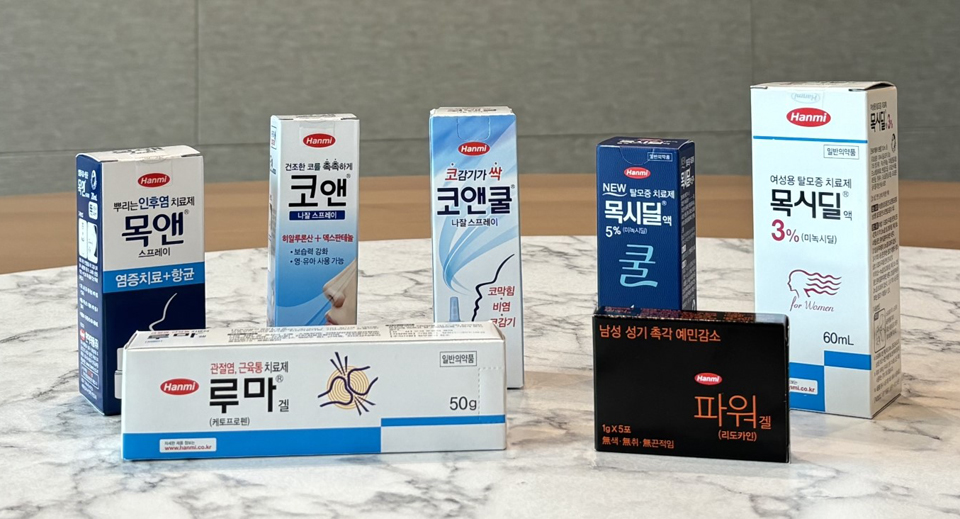 중국에 유통하게 될 한미약품 일반의약품 7종. 사진/한미약품.