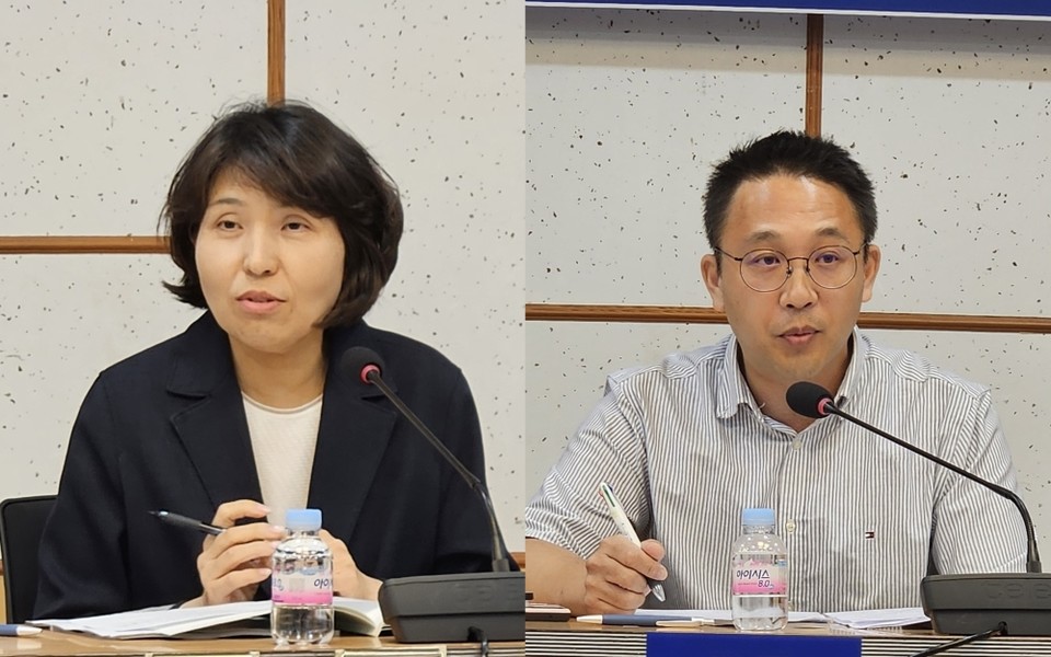 김국희 심평원 약제관리실장(사진 왼쪽), 손태원 보건복지부 보험약제과 사무관