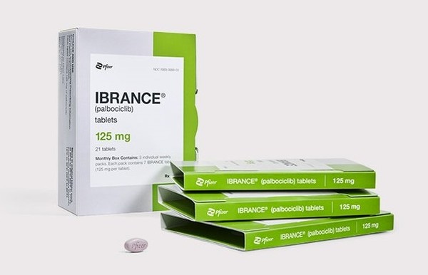 입랜스 필름코팅정제(사진=화이자, ibrance.com)