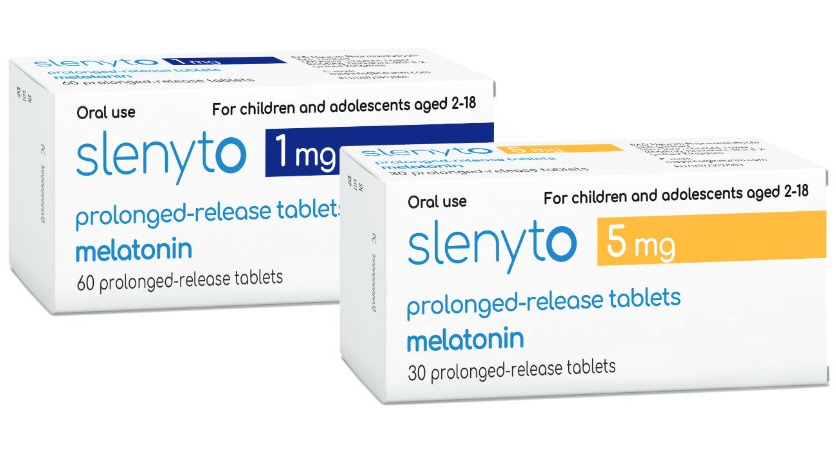 건일제약의 소아용 불면증 치료제 '슬리나이토 미니서방정 1㎎(멜라토닌)', '슬리나이토 미니서방정 5㎎' / 사진=건일제약