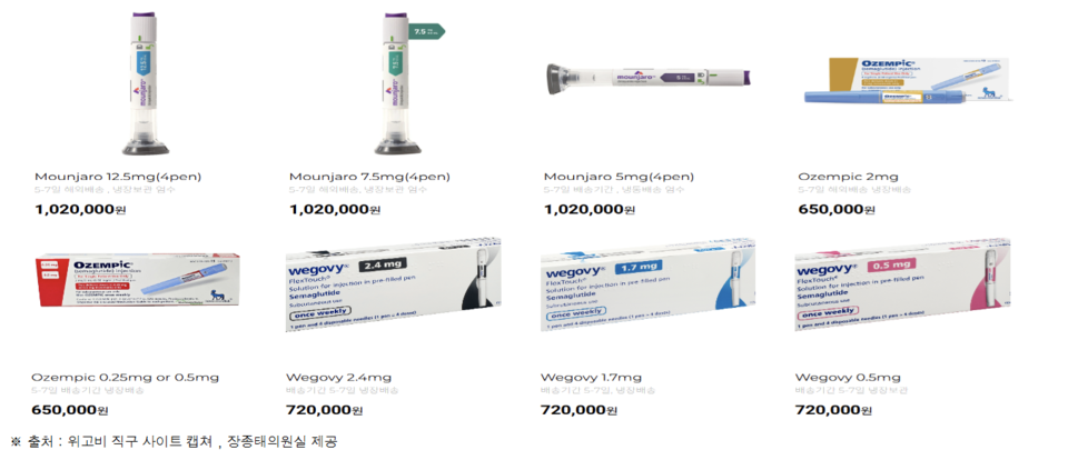 위고비 사이트 캡쳐/ 출처 = 장종태의원실 