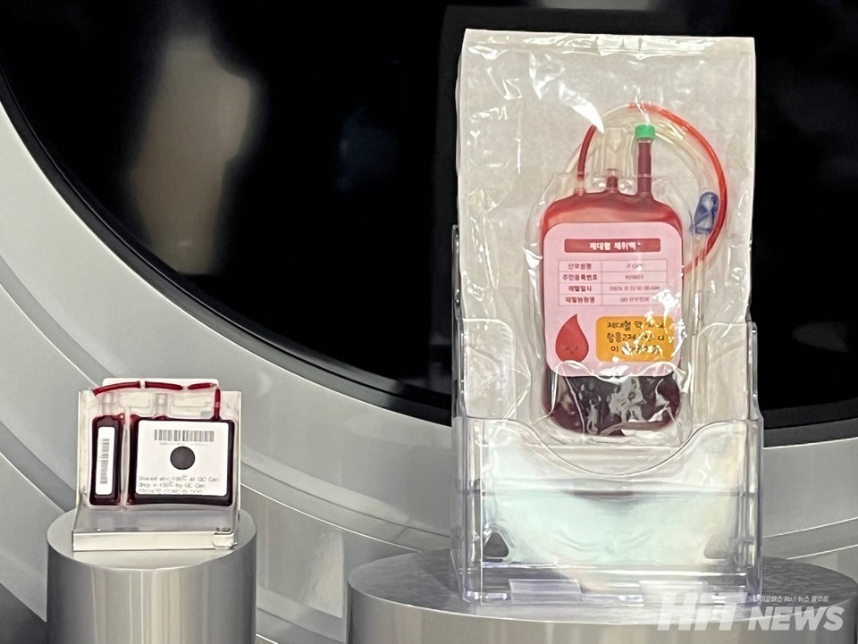 제대혈 채취백(오른쪽)