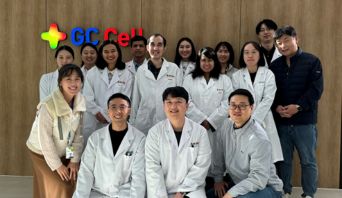 지씨셀 본사에서 진행 중인 기술이전 프로젝트에 참여한 비파마 생산 및 품질관리팀과 지씨셀 기술이전팀 / 사진=지씨셀 