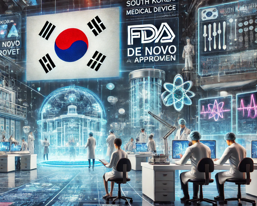 국내 온라인카지노추천 기업들이 미국 식품의약국(FDA)의 드 노보(De Novo) 승인에 도전하는 모습을 표현한 이미지 / 출처=챗GPT