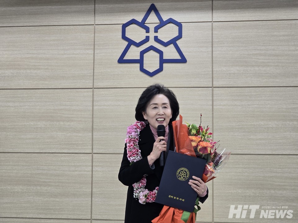 제41대 메이저 바카라사이트 캡틴 당선인 권영희 후보가 소감을 말하고 있다. / 사진=김민지 기자