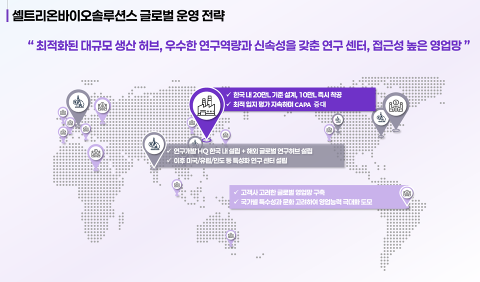 셀트리온무료 슬롯사이트솔루션스의 글로벌 운영 전략 / 출처=셀트리온무료 슬롯사이트솔루션스 출범 관련 발표 자료