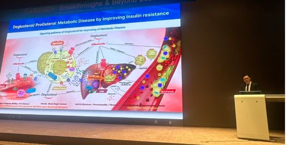 Caregen CEO Yong-ji Jeong discuss파라오 슬롯g the expansion potential of Progsterol. / Photo by Sim Ye-seul, Reporter