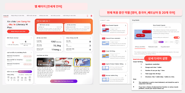 케이바이오헬스케어는 개인 맞춤 슬롯사이트 2025년기록과 투약정보 등을 한 눈에 파악할 수 있는 '리터러시M 플러스'의 사용 대상과 지역을 확대해 '세계 어디서나 활용할 수 있는 다국어 클라우드 차트'로 글로벌 포지셔닝에 나선다. / 자료=케이바이오헬스케어