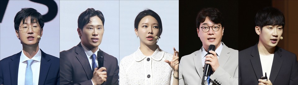 (왼쪽부터) 정성규 닥터스피부과의원 잠실송파점 원장, 박영운 빌라드스킨피부과의원 원장, 신지연 헤브피부과의원 원장, 박수정 휴먼피부과의원 원장, 김주하 스토리피부과의원 원장 /사진=멀츠 에스테틱스 코리아