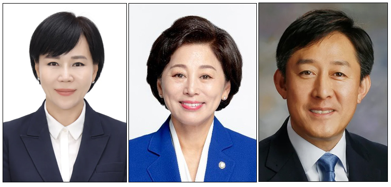 복지부 장관 하마평으로 거론된 전현희 의원, 남인순 의원, 양성일 전 차관(왼쪽부터)